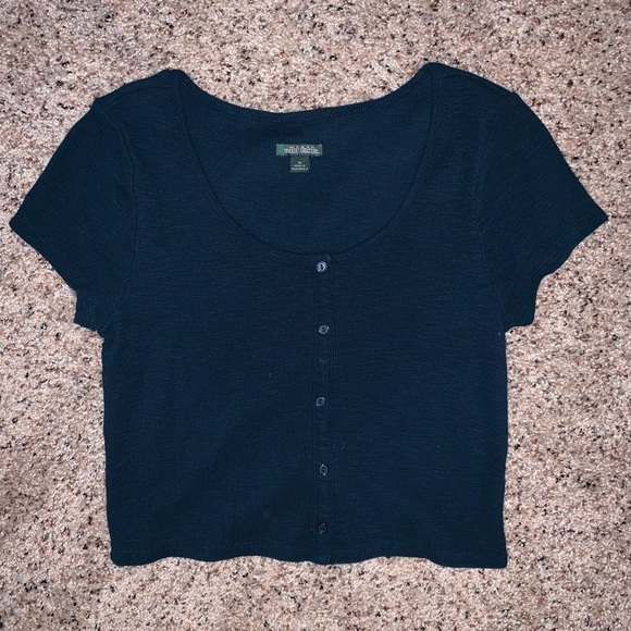 wild fable Tops - Dark Teal Cropped Tee